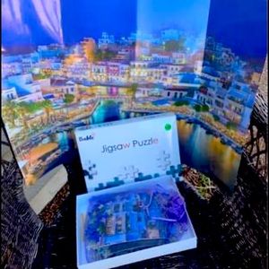 Jigsaw Puzzle Wooden Crete Nightscape LIKE NEW